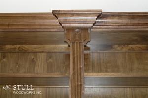 Walnut Library with Custom Carving
